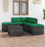VidaXL 6-delige Loungeset met kussens pallet massief grenenhout