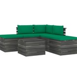VidaXL 6-delige Loungeset met kussens pallet massief grenenhout