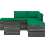VidaXL 6-delige Loungeset met kussens pallet massief grenenhout