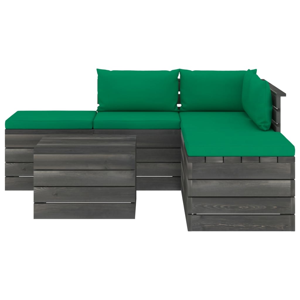 VidaXL 6-delige Loungeset met kussens pallet massief grenenhout