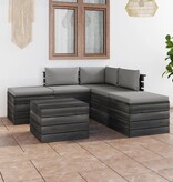 VidaXL 6-delige Loungeset met kussens pallet massief grenenhout