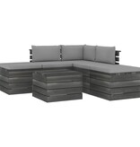 VidaXL 6-delige Loungeset met kussens pallet massief grenenhout
