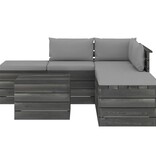 VidaXL 6-delige Loungeset met kussens pallet massief grenenhout