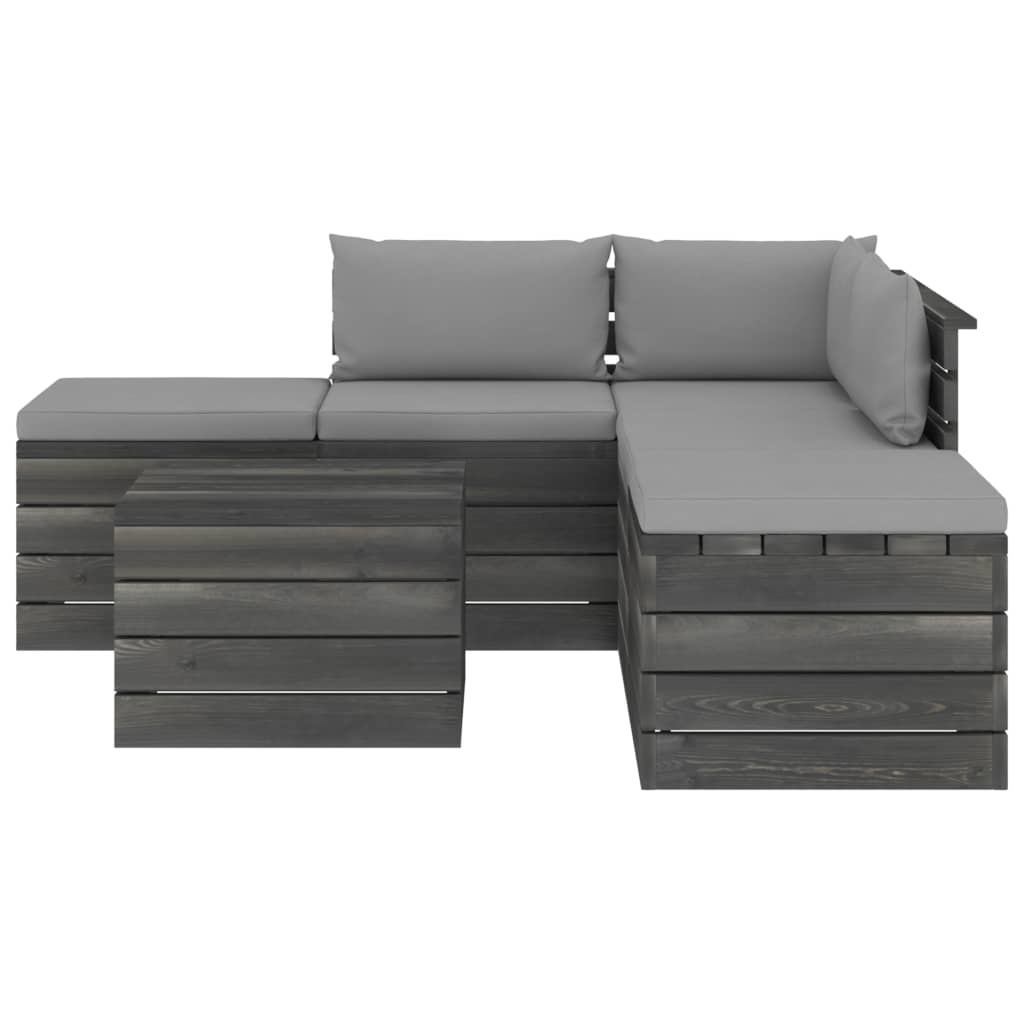 VidaXL 6-delige Loungeset met kussens pallet massief grenenhout