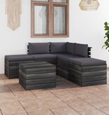VidaXL 6-delige Loungeset met kussens pallet massief grenenhout