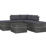 VidaXL 6-delige Loungeset met kussens pallet massief grenenhout