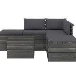 VidaXL 6-delige Loungeset met kussens pallet massief grenenhout