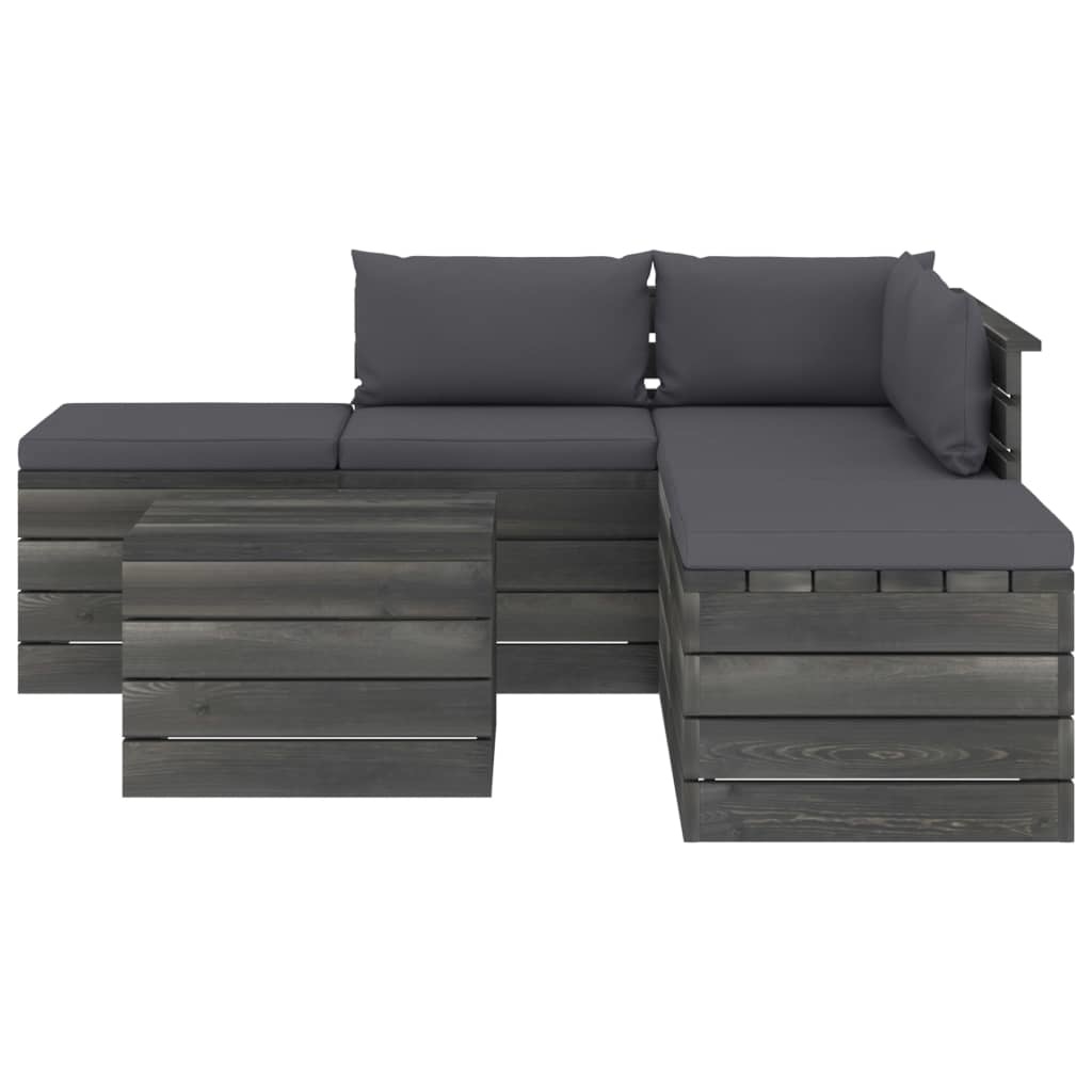 VidaXL 6-delige Loungeset met kussens pallet massief grenenhout