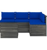 VidaXL 5-delige Loungeset met kussens pallet massief grenenhout