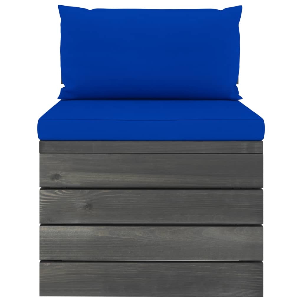 VidaXL 5-delige Loungeset met kussens pallet massief grenenhout