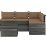 VidaXL 5-delige Loungeset met kussens pallet massief grenenhout