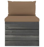 VidaXL 5-delige Loungeset met kussens pallet massief grenenhout