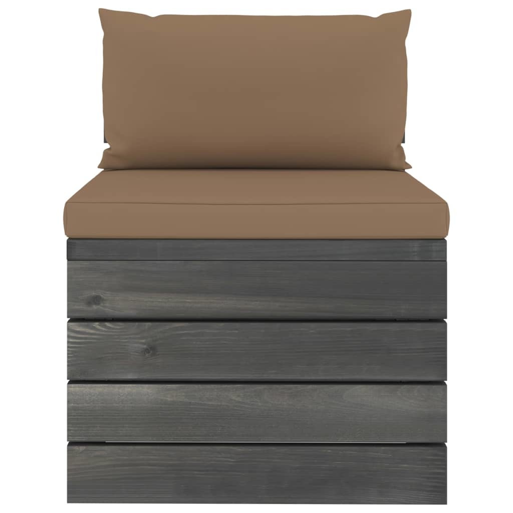 VidaXL 5-delige Loungeset met kussens pallet massief grenenhout