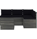 VidaXL 5-delige Loungeset met kussens pallet massief grenenhout