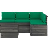 VidaXL 5-delige Loungeset met kussens pallet massief grenenhout