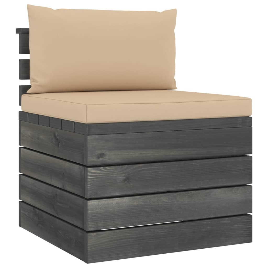VidaXL 5-delige Loungeset met kussens pallet massief grenenhout
