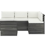 VidaXL 5-delige Loungeset met kussens pallet massief grenenhout