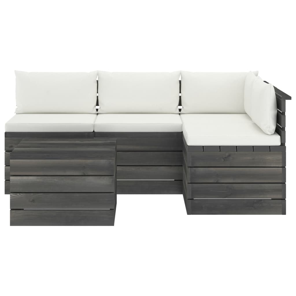 VidaXL 5-delige Loungeset met kussens pallet massief grenenhout