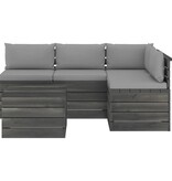 VidaXL 5-delige Loungeset met kussens pallet massief grenenhout