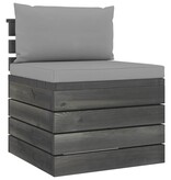 VidaXL 5-delige Loungeset met kussens pallet massief grenenhout