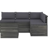 VidaXL 5-delige Loungeset met kussens pallet massief grenenhout