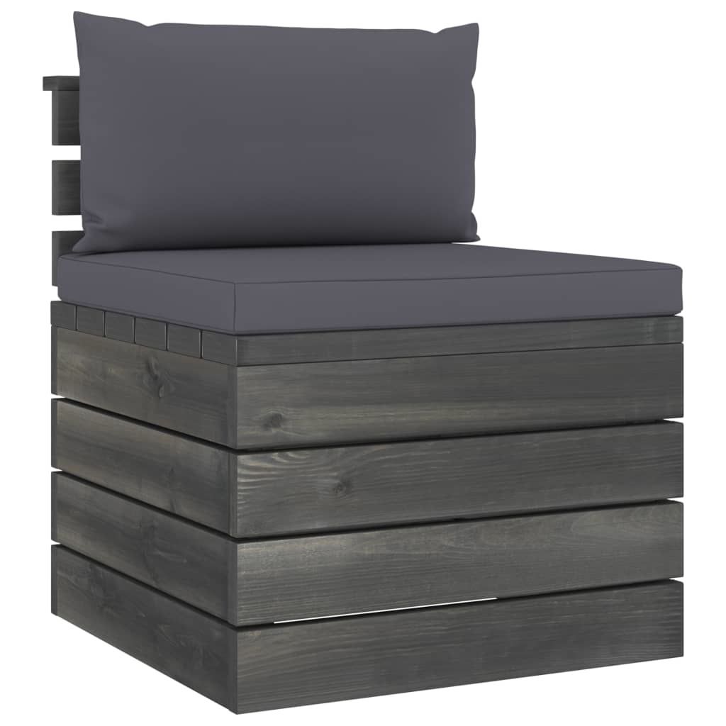 VidaXL 5-delige Loungeset met kussens pallet massief grenenhout