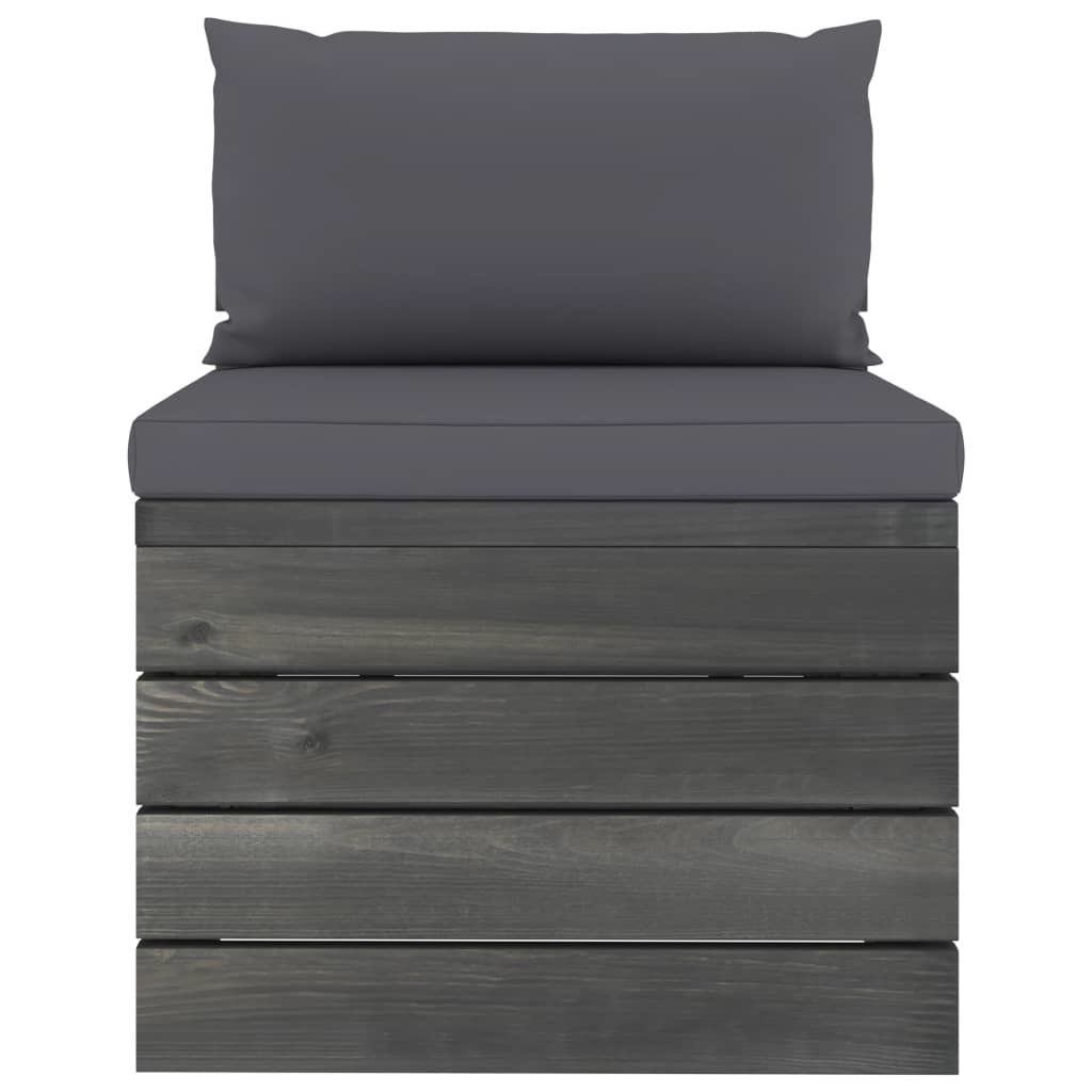 VidaXL 5-delige Loungeset met kussens pallet massief grenenhout