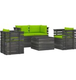 VidaXL 5-delige Loungeset met kussens pallet massief grenenhout