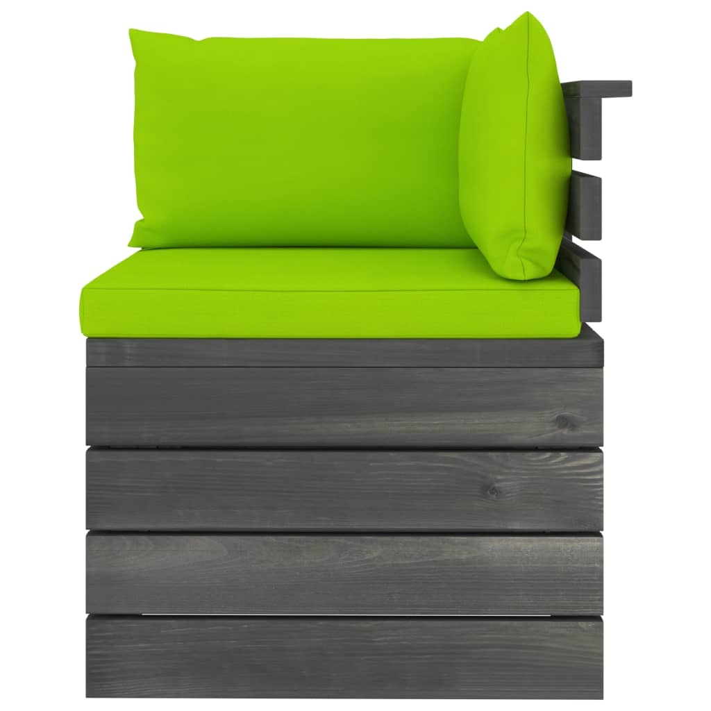 VidaXL 5-delige Loungeset met kussens pallet massief grenenhout