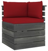 VidaXL 5-delige Loungeset met kussens pallet massief grenenhout