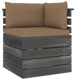 VidaXL 5-delige Loungeset met kussens pallet massief grenenhout