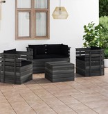 VidaXL 5-delige Loungeset met kussens pallet massief grenenhout