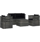 VidaXL 5-delige Loungeset met kussens pallet massief grenenhout