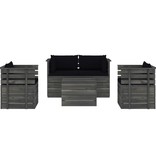 VidaXL 5-delige Loungeset met kussens pallet massief grenenhout