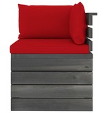 VidaXL 5-delige Loungeset met kussens pallet massief grenenhout