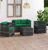 VidaXL 5-delige Loungeset met kussens pallet massief grenenhout