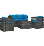 VidaXL 5-delige Loungeset met kussens pallet massief grenenhout