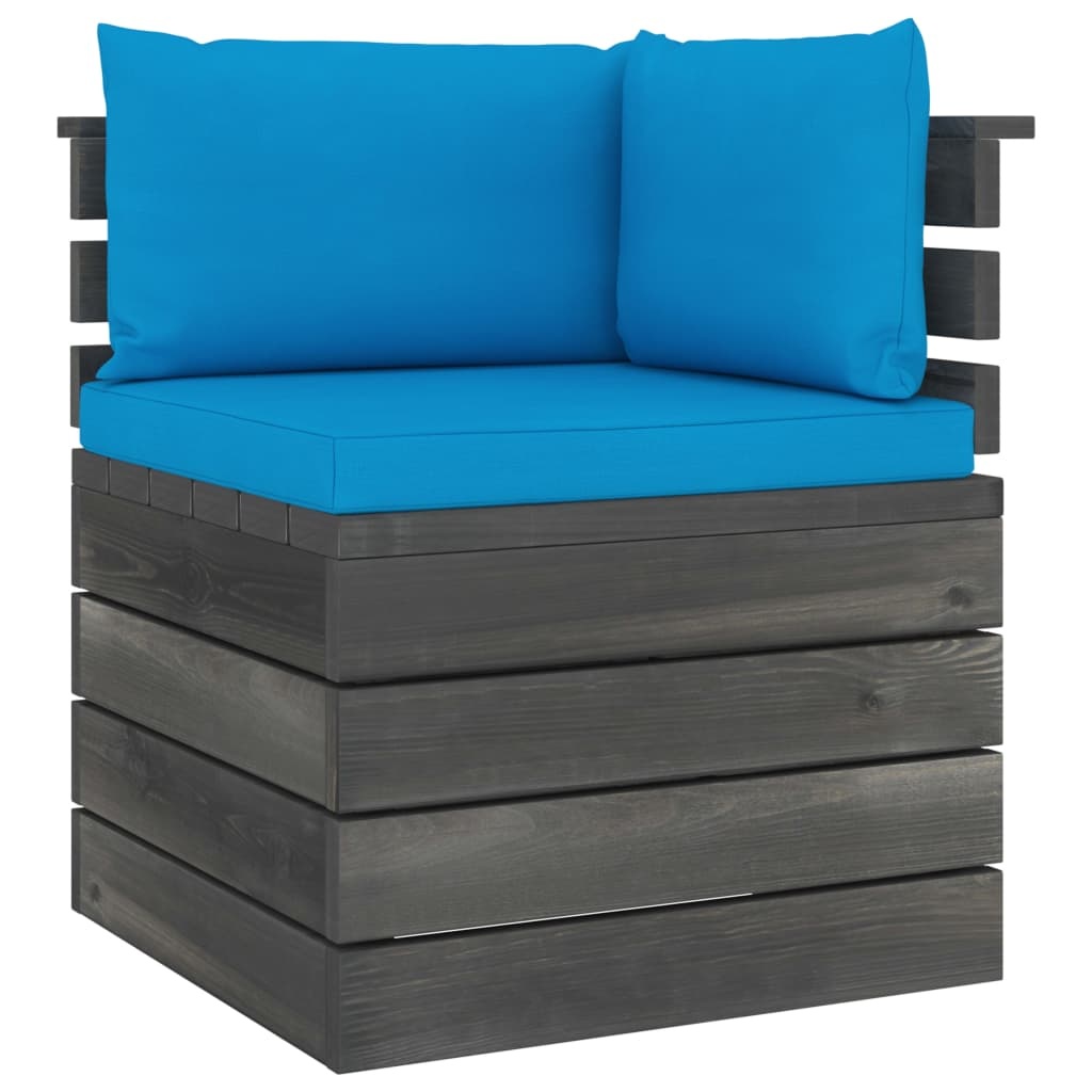 VidaXL 5-delige Loungeset met kussens pallet massief grenenhout