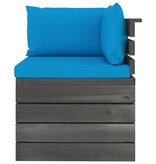 VidaXL 5-delige Loungeset met kussens pallet massief grenenhout