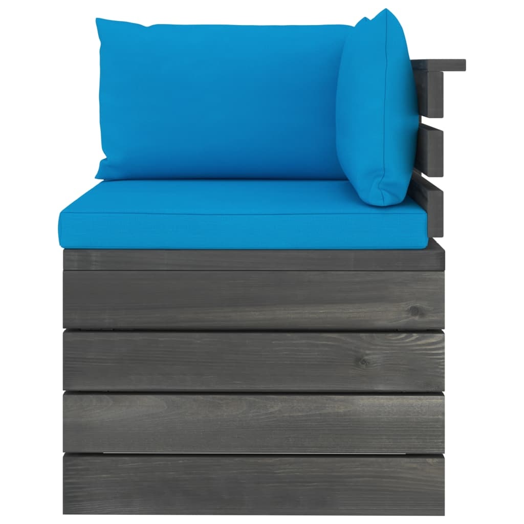 VidaXL 5-delige Loungeset met kussens pallet massief grenenhout