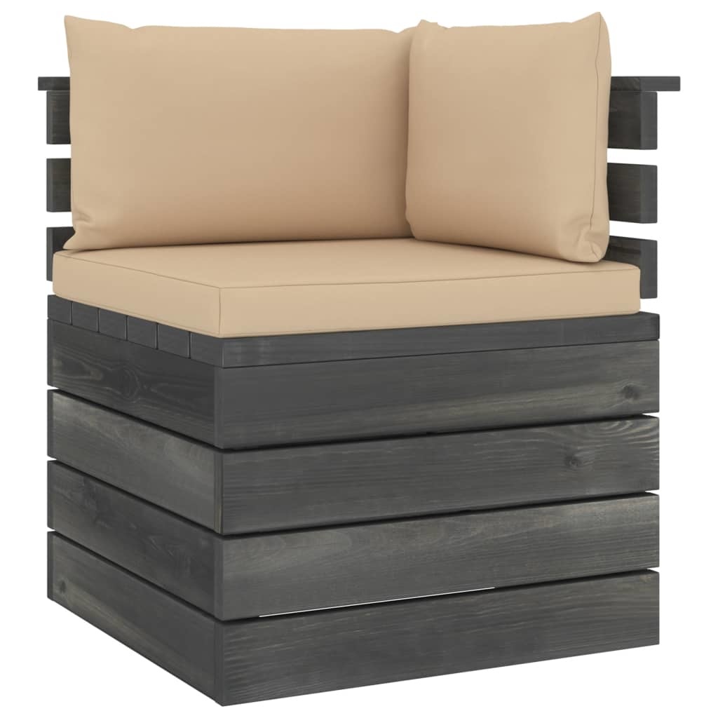 VidaXL 5-delige Loungeset met kussens pallet massief grenenhout