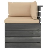VidaXL 5-delige Loungeset met kussens pallet massief grenenhout