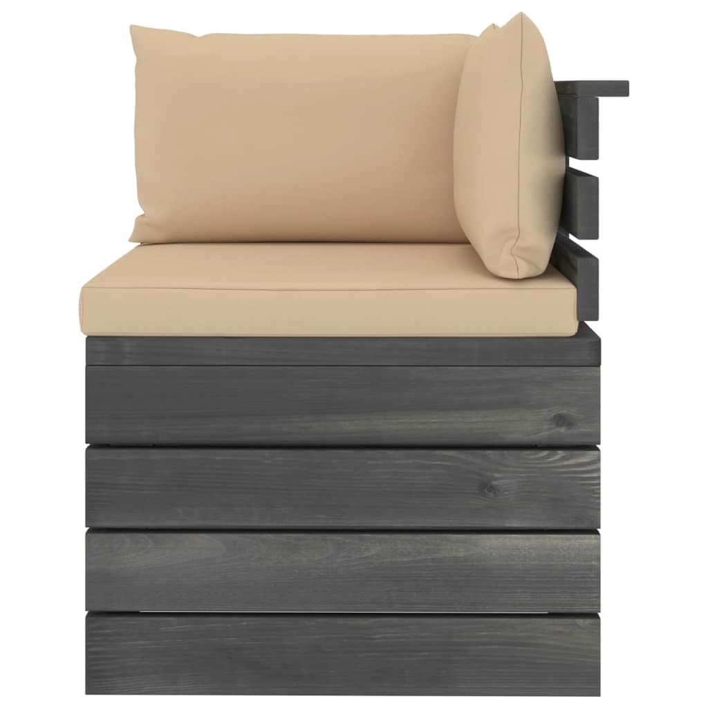 VidaXL 5-delige Loungeset met kussens pallet massief grenenhout
