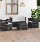 VidaXL 5-delige Loungeset met kussens pallet massief grenenhout