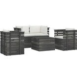 VidaXL 5-delige Loungeset met kussens pallet massief grenenhout