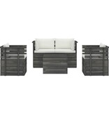 VidaXL 5-delige Loungeset met kussens pallet massief grenenhout