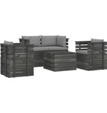 VidaXL 5-delige Loungeset met kussens pallet massief grenenhout
