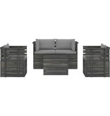 VidaXL 5-delige Loungeset met kussens pallet massief grenenhout
