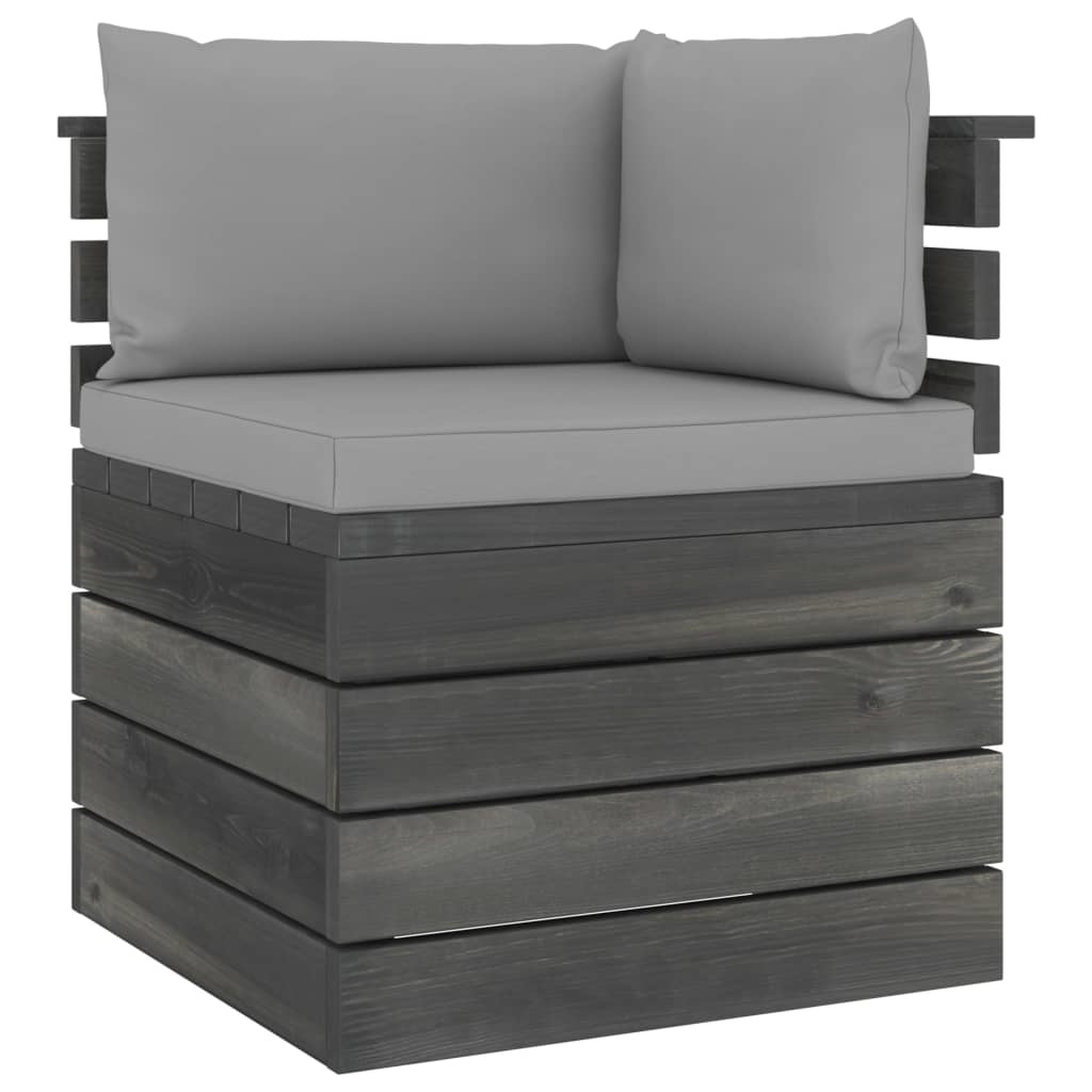 VidaXL 5-delige Loungeset met kussens pallet massief grenenhout