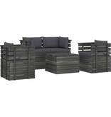 VidaXL 5-delige Loungeset met kussens pallet massief grenenhout